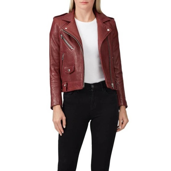IRO Jackets & Blazers - IRO Ebeyna Jacket Red Lambskin Leather Jacket  Size 40 or US Size 8
